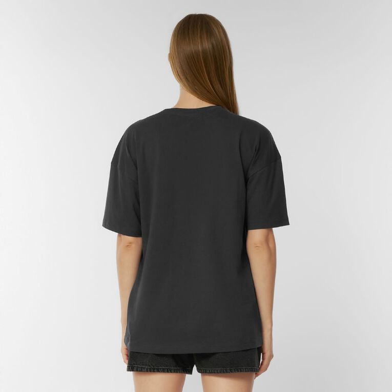 H&H Women's Oversized Boyfriend Graphic Tee, Grey Dark, hi-res