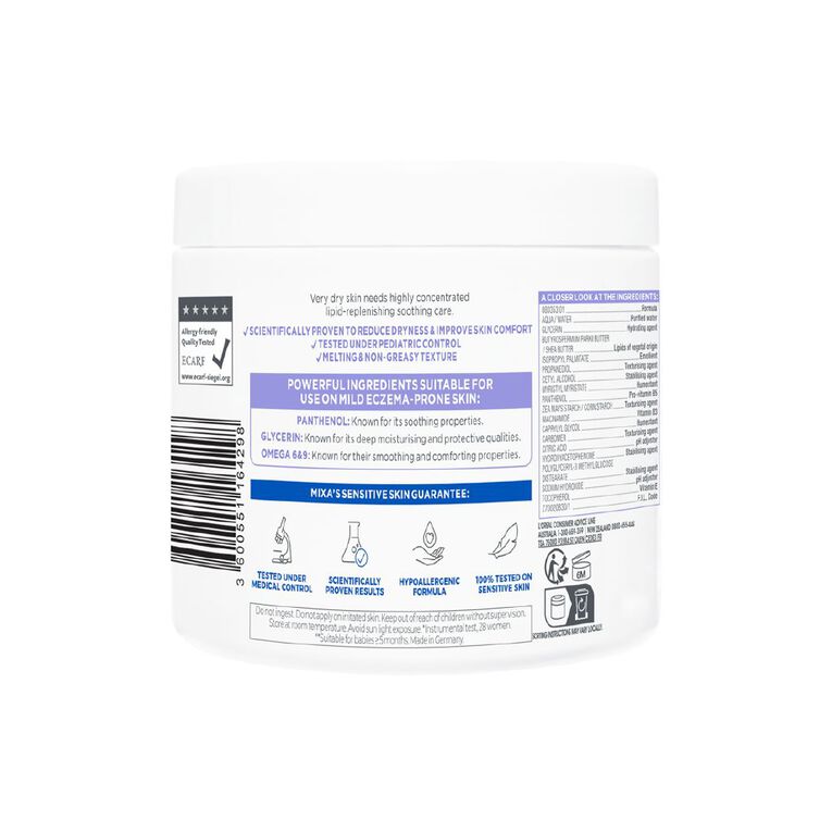 Mixa Panthenol Comfort 13% Jar 400ml, , hi-res