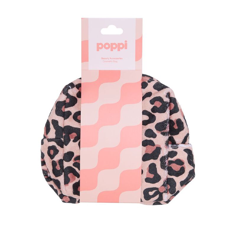 Poppi Small Cosmetic Bag Leopard Red, , hi-res