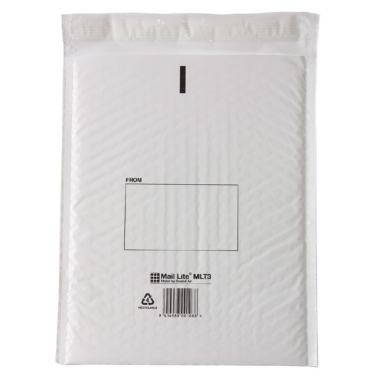 Jiffy Mail Lite Mailer Envelope # 3 White 212 x 280mm, , hi-res