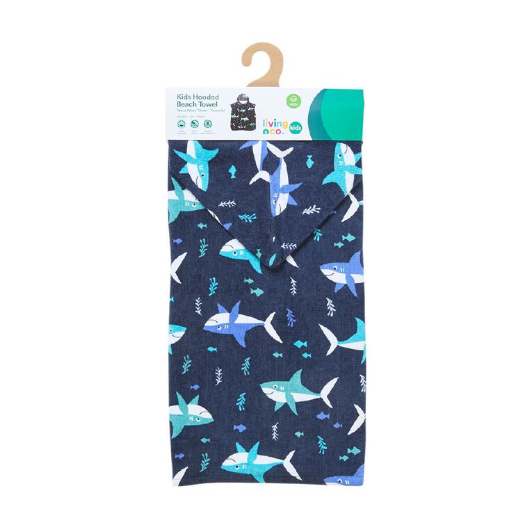 Living & Co Kids Hooded Towel Sealife 60cm x 120cm, , hi-res
