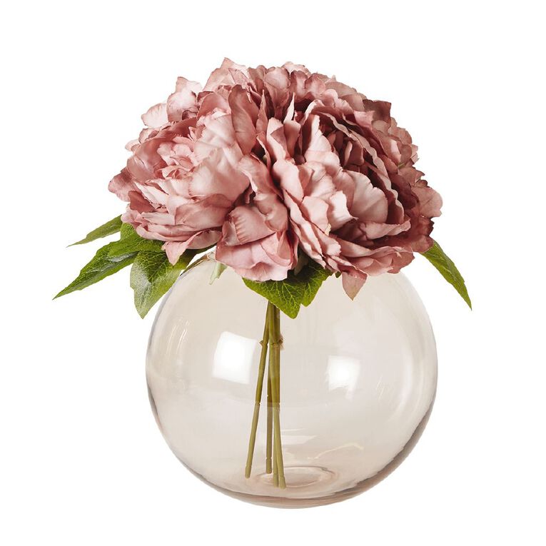 Living & Co Artificial Peony Bunch - 29cm 29cm, , hi-res