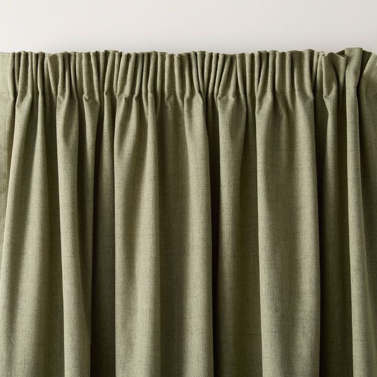 Living & Co Vienna Curtains Green 150-230cm Wide/205cm Drop, , hi-res