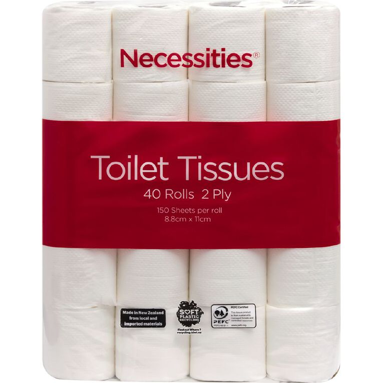 Necessities Brand Toilet Tissue 40 Pack White White The Warehouse