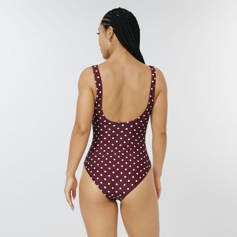 H&H Women's Padded Cup Swimsuits, Red Dark, hi-res
