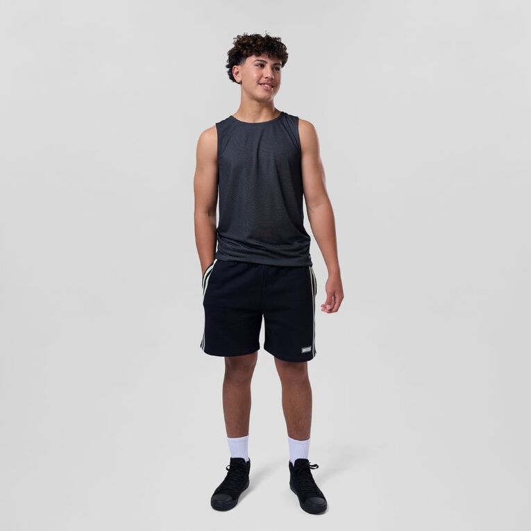 Basketball NZ Reversible Singlet, Black/White, hi-res