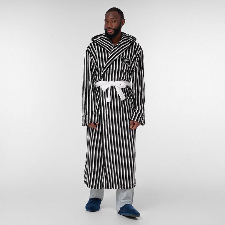 All Blacks Men's Coral Fleece Robe, Black, hi-res