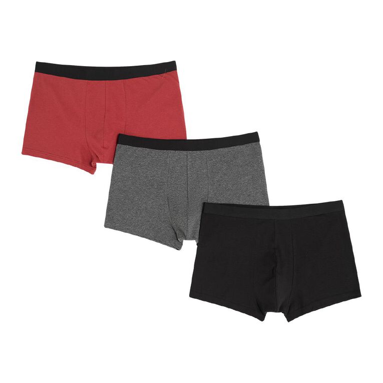 H&H Men's Trunks 3 Pack, Red Dark, hi-res