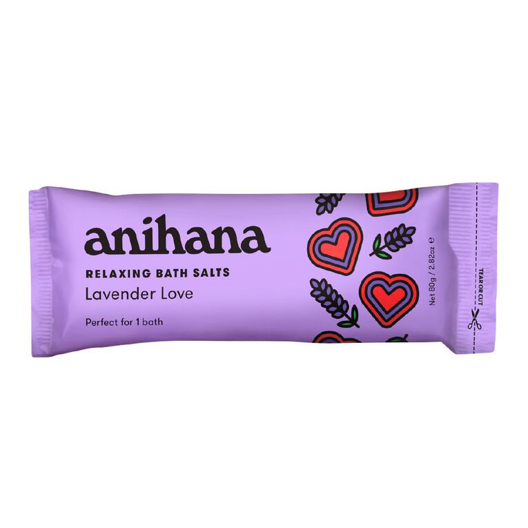 Anihana Relaxing Bath Salts Lavender Love 80g, , hi-res