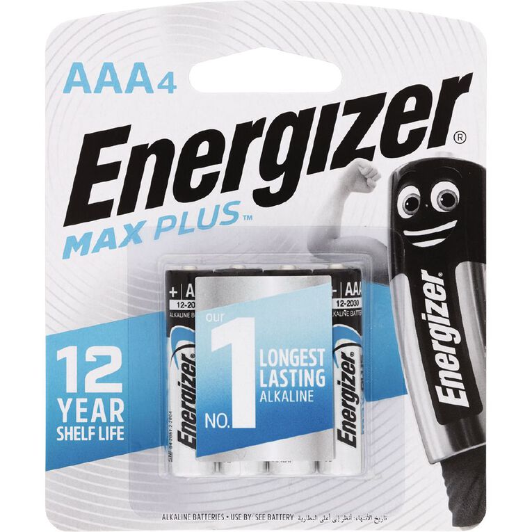 Energizer Max Plus Batteries AAA 4 Pack, , hi-res