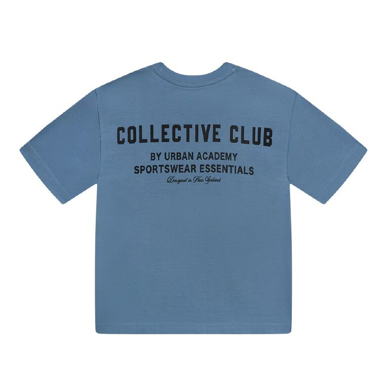 Young Original Short Sleeve Urban Academy Heavy Weight Boxy Tee, Blue Mid, hi-res