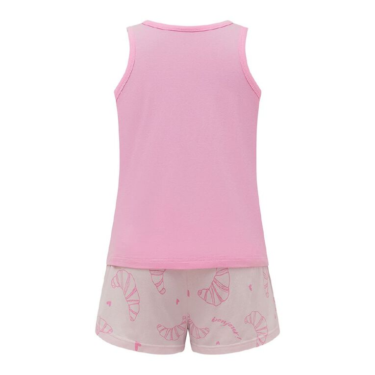 H&H Women's Tank & Shorts Pyjama Set, Pink Mid, hi-res