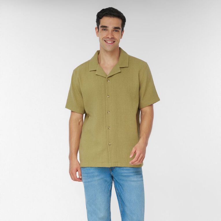 H&H Men's Textured Shirt, Brown Light, hi-res