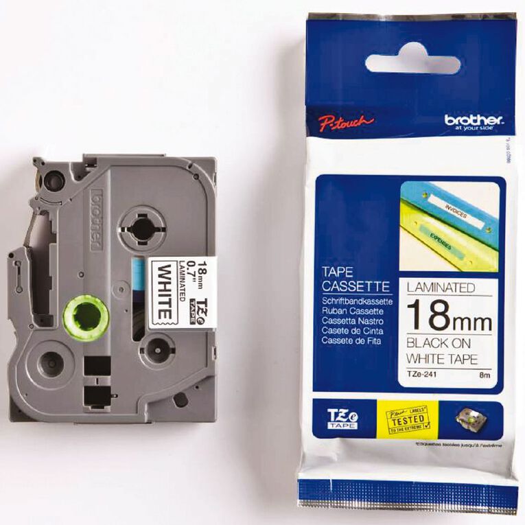 Brother Label Tape Tze-241 18mm Black On, , hi-res
