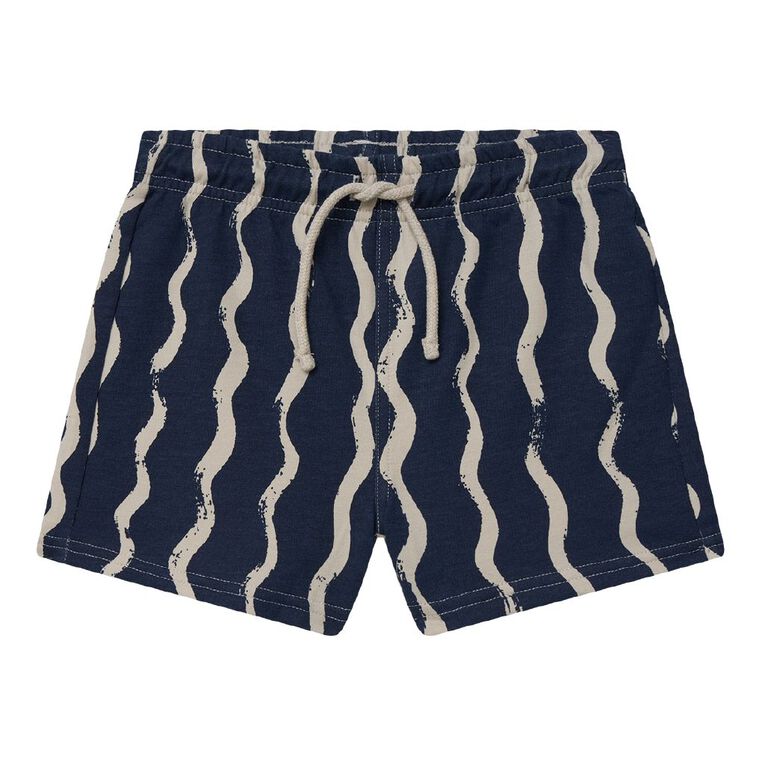 Young Original Toddler Printed French Terry Shorts, Blue Dark, hi-res
