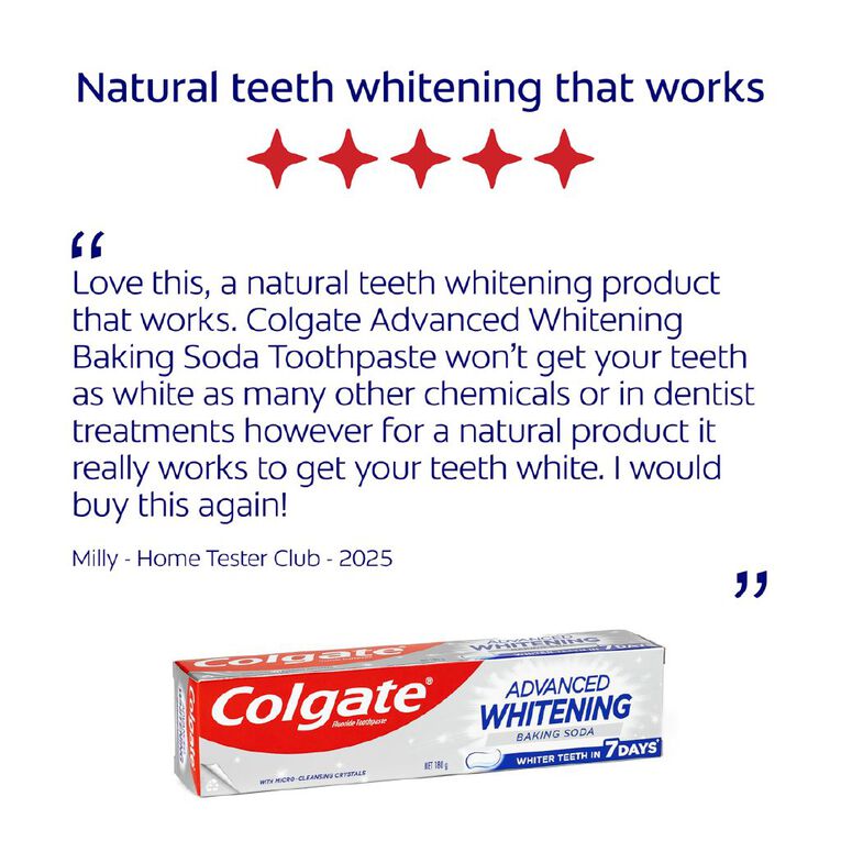 Colgate Advance White Baking Soda Toothpaste 180g, , hi-res