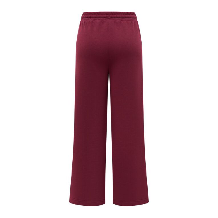 Active Intent Women's Scuba Wide Leg Pants, Red Dark, hi-res