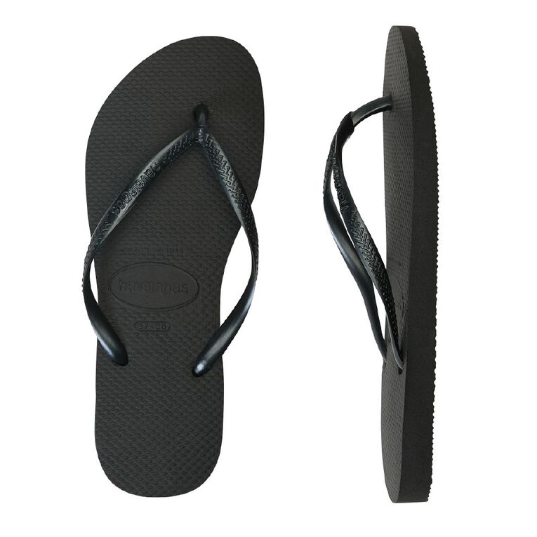 Havaianas Slim Jandals, Black, hi-res