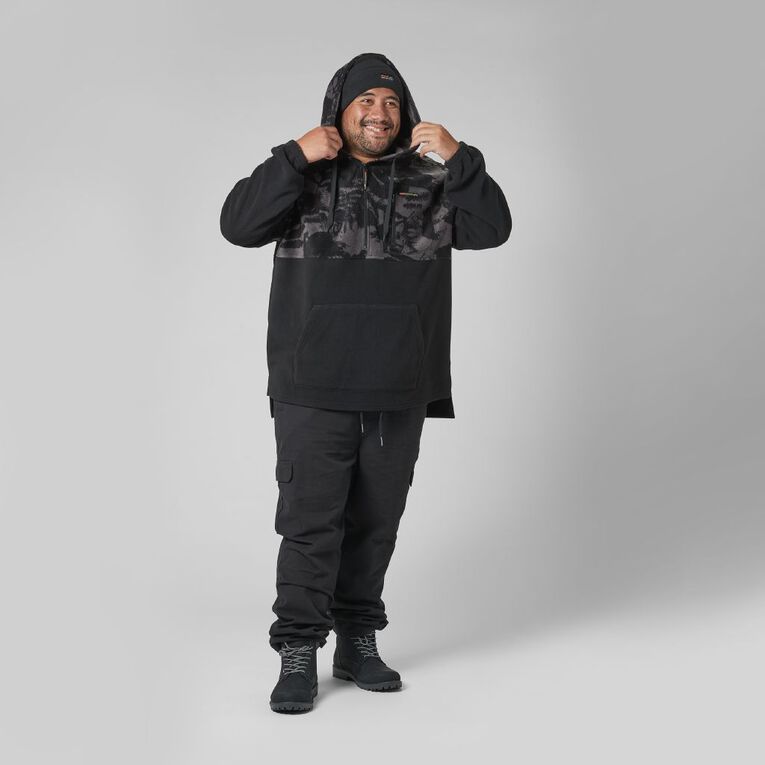 Back Country Spliced Camo Fleece Hooded Sweatshirt, Charcoal, hi-res