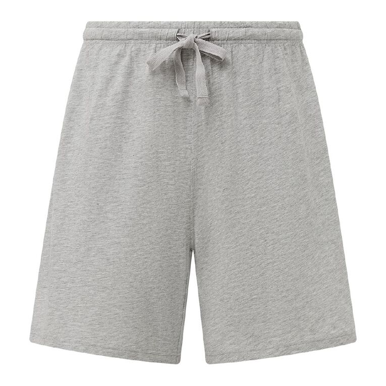 H&H Men's Knit Pyjama Shorts, Grey Mid, hi-res