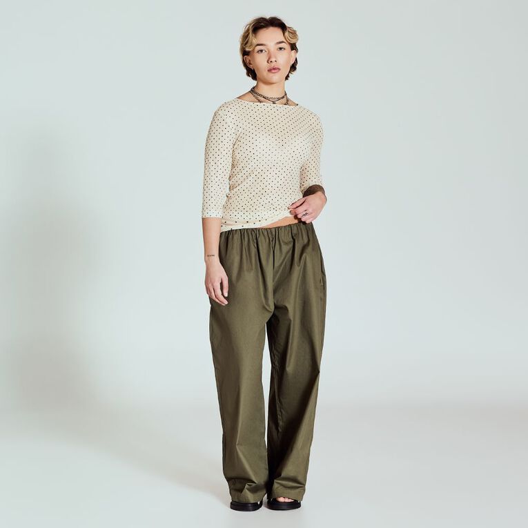BRDRLESS Mila Mesh 3/4 Sleeve Top, Yellow Light, hi-res