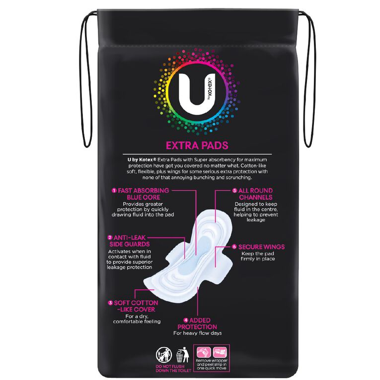U By Kotex Super Wings Maxi Pads 14 Pack, , hi-res
