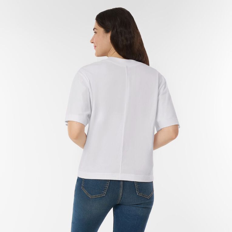 H&H Women's Short Sleeve Smart Tee, White, hi-res