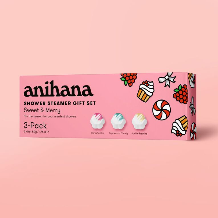 Anihana Shower Steamer Gift Set Sweet & Merry 3 Pack, , hi-res