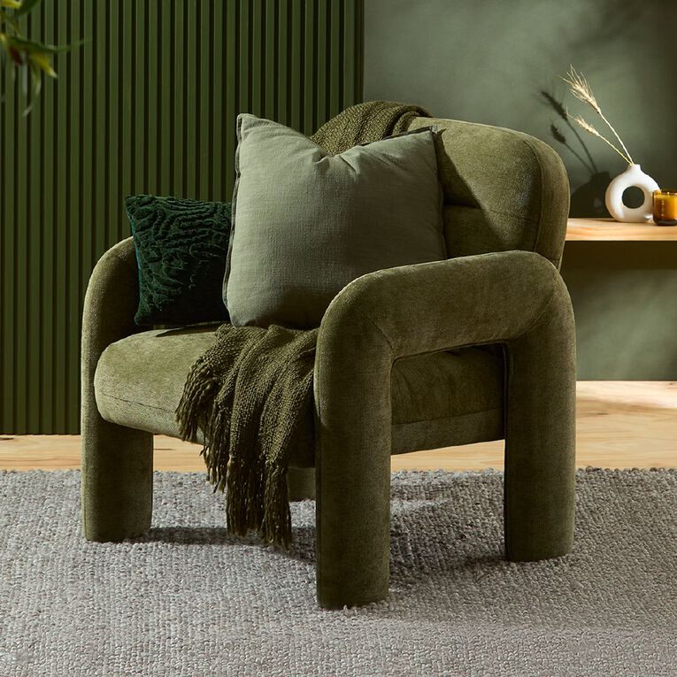 Living & Co Paige Accent Chair Dark Green Dark, , hi-res