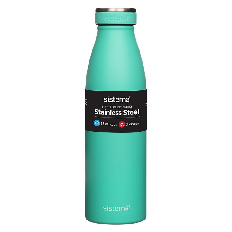 Sistema Stainless Steel Drink Bottle Assorted 500ml, , hi-res