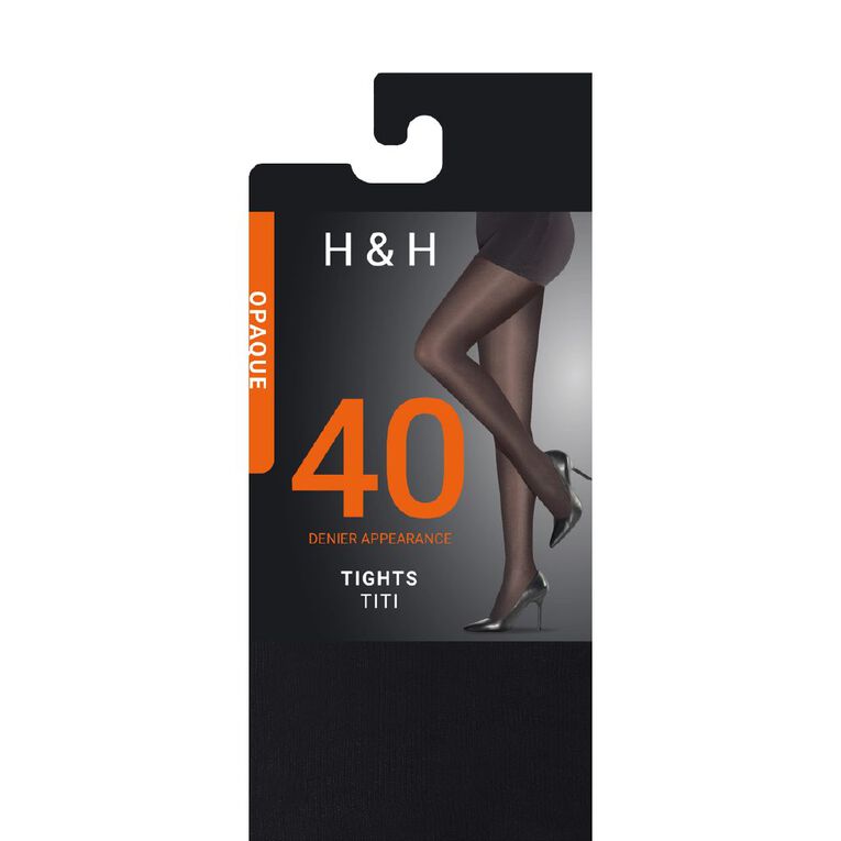 H&H Women's 40 Denier Tights 1 Pair, Black, hi-res
