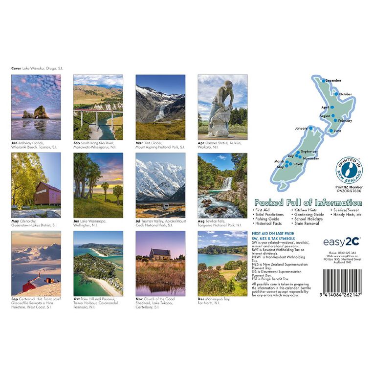Easy2C 2026 Calendar Iconic NZ Images, , hi-res