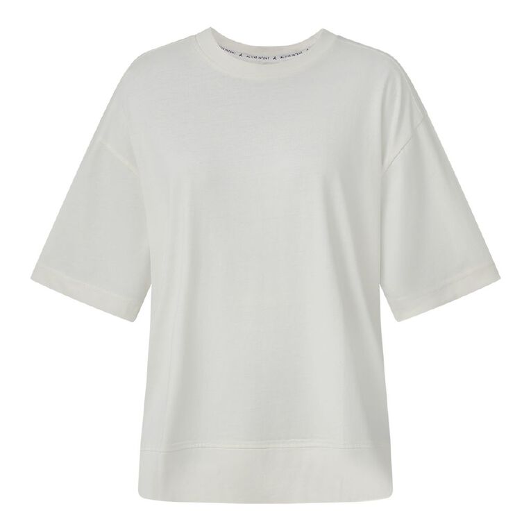 Active Intent Women's Oversize Tee, Cream, hi-res