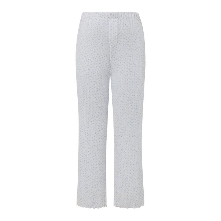 H&H Women's Pointelle Pyjama Pants, White, hi-res