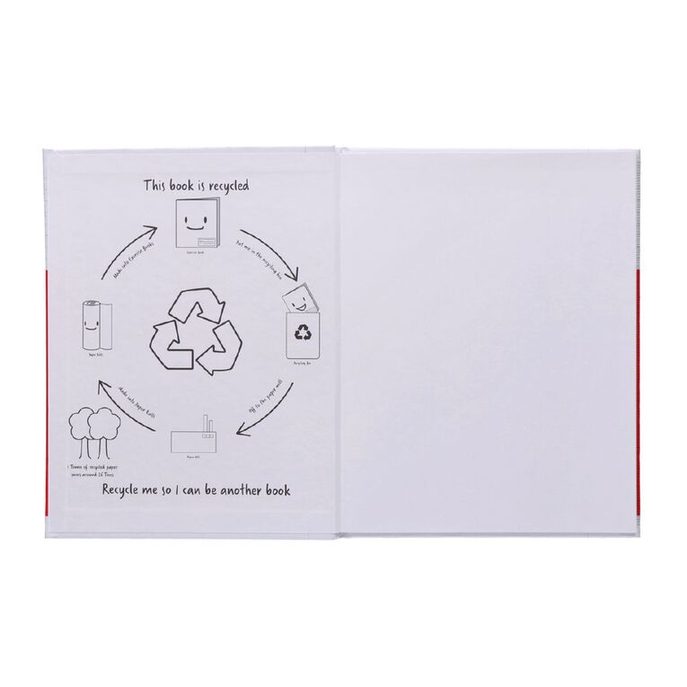 WS Lecture Book 2B4 7mm Ruled Hardcover 94 Leaf Red, , hi-res