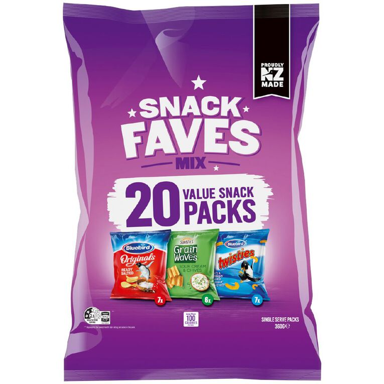 Bluebird Snack Faves Mix Multi 18g 20 Pack, , hi-res