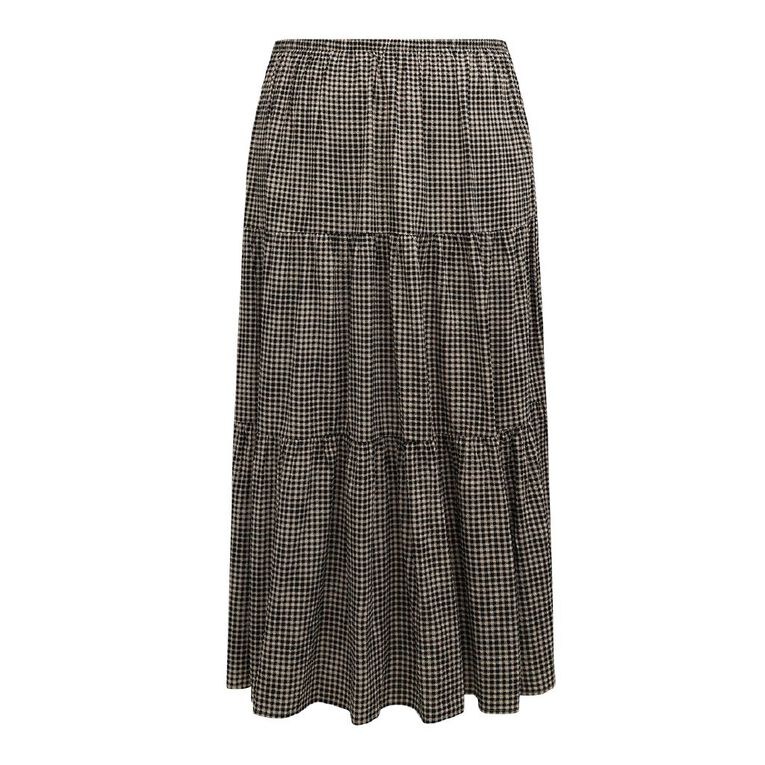 H&H Curve Women's Tier Boho Maxi Skirt, , hi-res