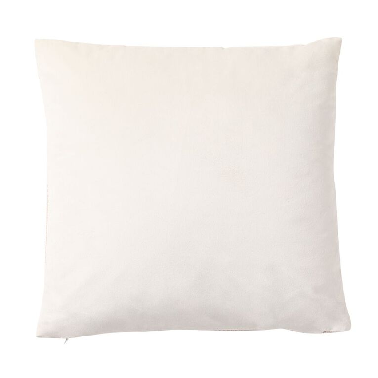 Living & Co Large Check Cushion White 45cm x 45cm, , hi-res
