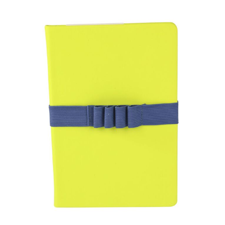 Uniti Stationery Brights Green Elastic A5 Hard Cover Notebook, , hi-res