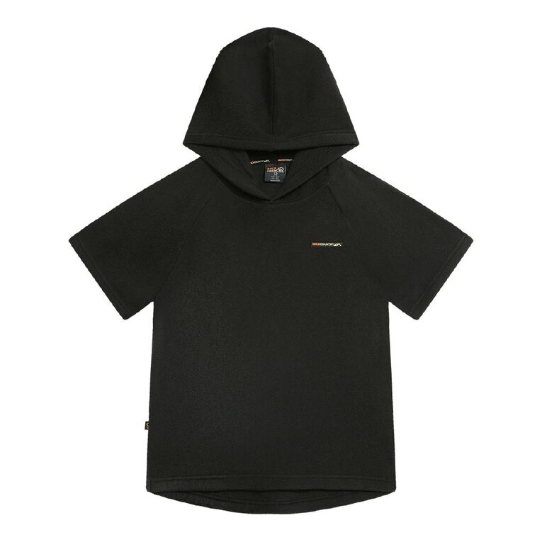 Back Country Kids' Fleece Short Sleeve Hoodie, Black SOLID, hi-res