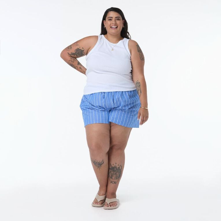 H&H Plus Women's Curve Rib Tank, White, hi-res