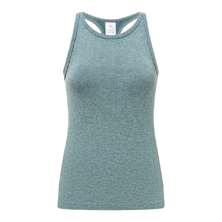 Active Intent Women's Seamless Slim Tank, Green Dark, hi-res