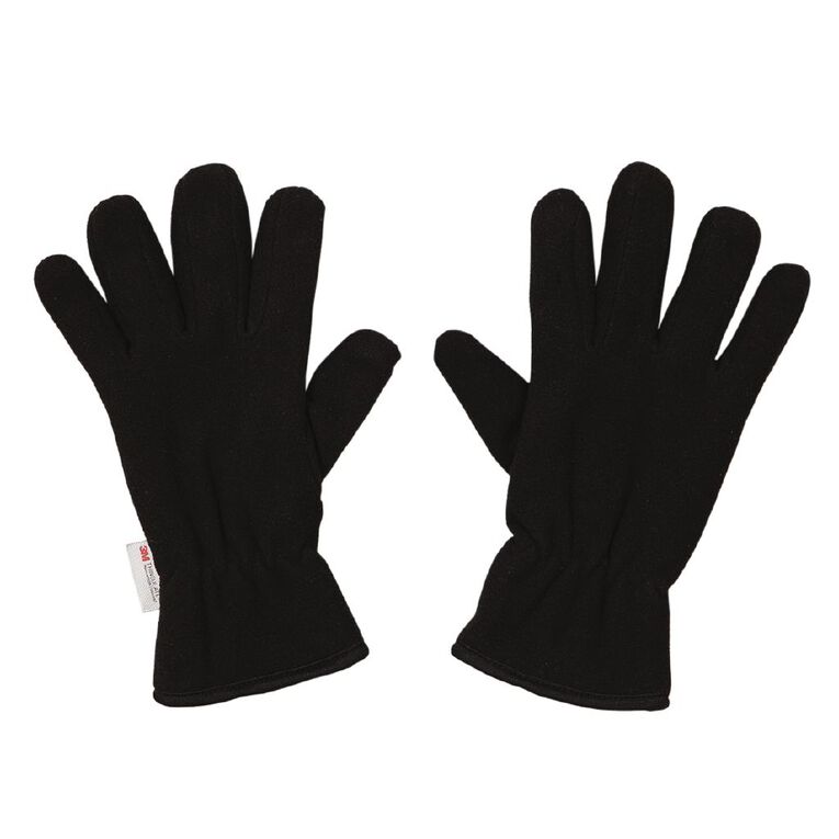 H&H Women's Fleece Gloves Black The Warehouse