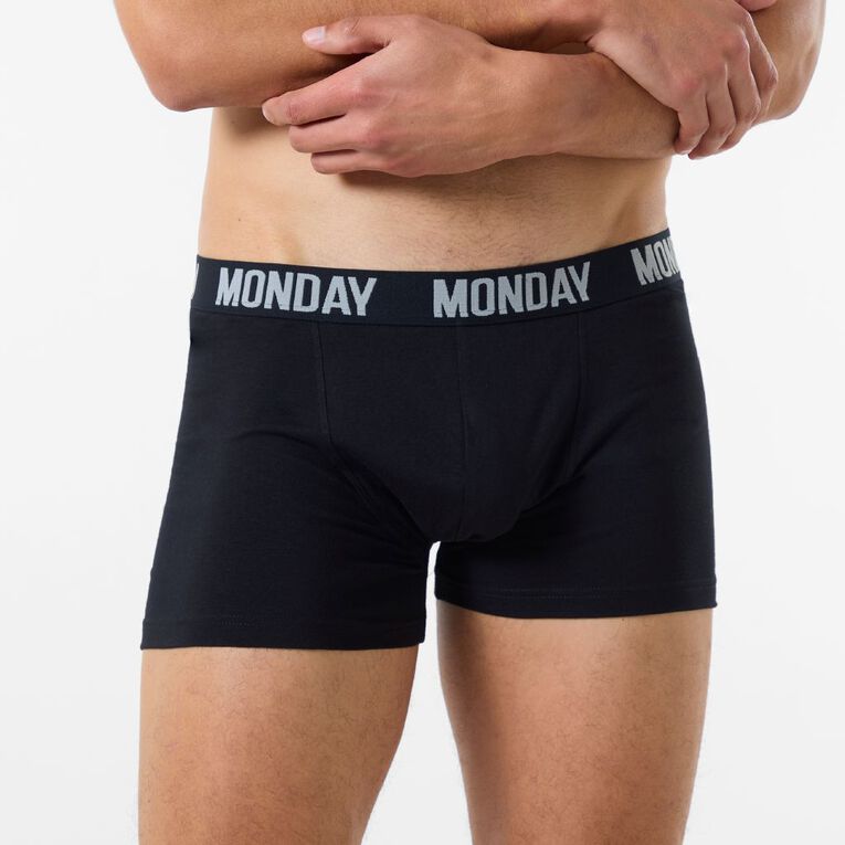 H&H Men's Trunks 7 Pack, Black WEEKDAYS, hi-res