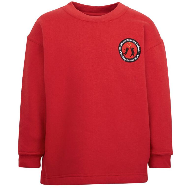 Schooltex Waltham Crew Neck Tunic with Embroidery, Red Mid, hi-res
