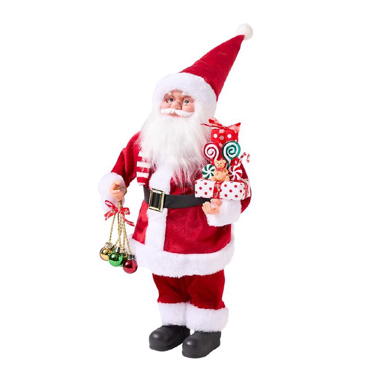 Wonderland Novelty Standing Santa Decoration 43cm, , hi-res