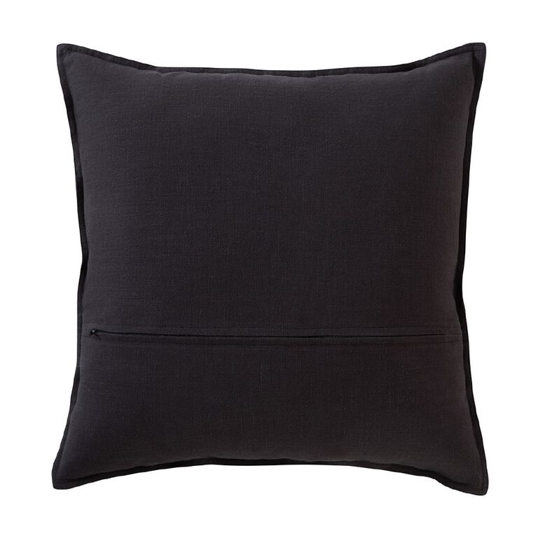 Living & Co Cushion Linen Rich Charcoal 50cm x 50cm, , hi-res
