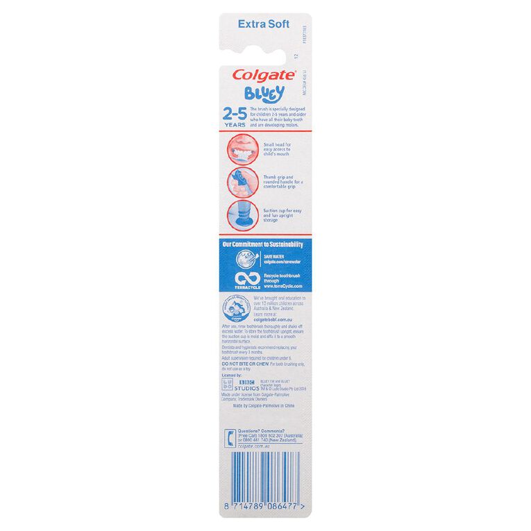 Colgate Kids' Junior Bluey Manual Toothbrush 1 Pack, , hi-res