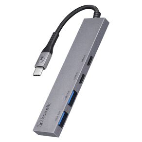 Bonelk Long Life USB C 4 in 1 Multiport Slim Hub Space Grey Grey