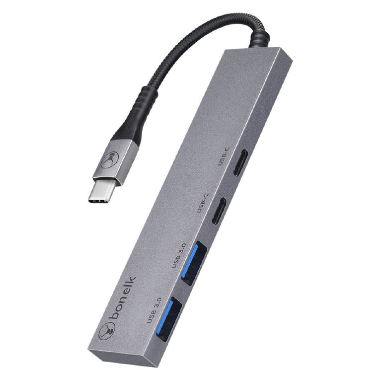 Bonelk Long Life USB C 4 in 1 Multiport Slim Hub Space Grey Grey, , hi-res
